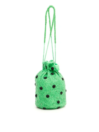 Shop Ganni Edison Bucket Bag In Classic Green (green)