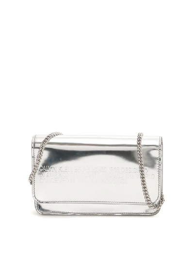 Shop Calvin Klein Mini Crossbody Bag In Silver (metallic)