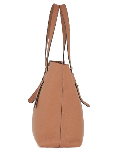 Shop Hogan Leather Shopping Bag In Biscotto