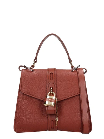 Shop Chloé Aby Shoulder Bag In Brown Leather