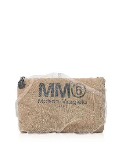 Shop Mm6 Maison Margiela Nude Signature Pouch