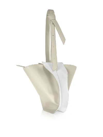 Shop Giaquinto Bloom Mini Egret White Shoulder Bag