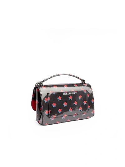 Shop Calvin Klein Black Shoulder Bag With Red Stars In Black / Red (black)