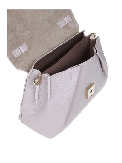 Shop Furla Sleek S Hand Bag In Beige Color Leather In Dalia