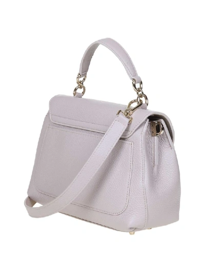 Shop Furla Sleek S Hand Bag In Beige Color Leather In Dalia