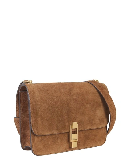 Shop Saint Laurent Carre Shoulder Bag In Marrone