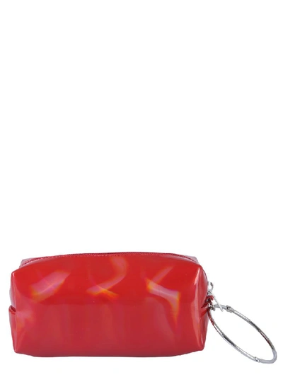 Shop Mm6 Maison Margiela Clutch With Logo And Ring In Rosso