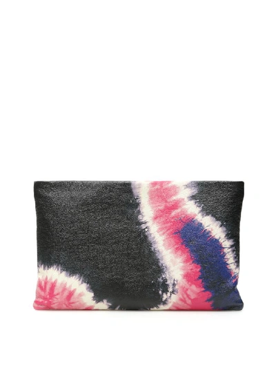 Shop Prada Tie-dye Clutch In Nero Pink (black)