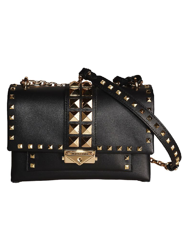 michael kors black with gold chain
