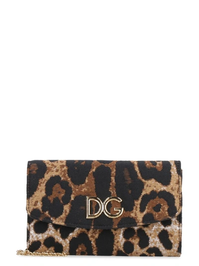 Shop Dolce & Gabbana Jacquard Fabric Clutch In Multicolor