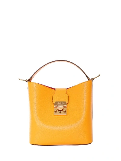 Shop Mark Cross Marigold Murphy Small Bucket Bag In Orange