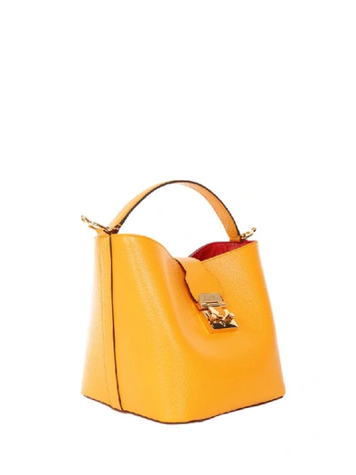 Shop Mark Cross Marigold Murphy Small Bucket Bag In Orange