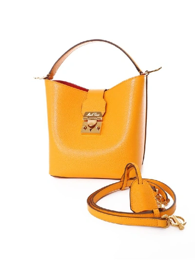 Shop Mark Cross Marigold Murphy Small Bucket Bag In Orange