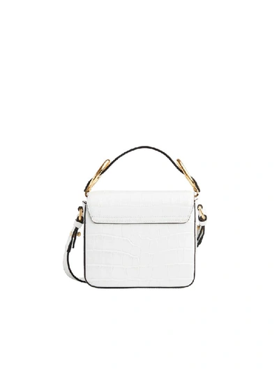 Shop Chloé C Logo Mini Bag Shiny Leather In Brilliant White