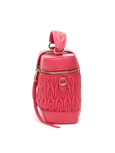 Shop Miu Miu Miu Confidential Matelasse Beauty Case In Magenta (fuchsia)