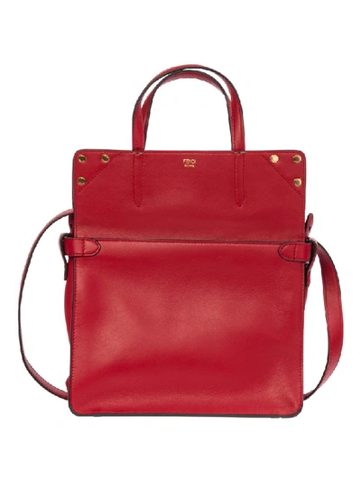 Shop Fendi Flip Handbags In Rosso