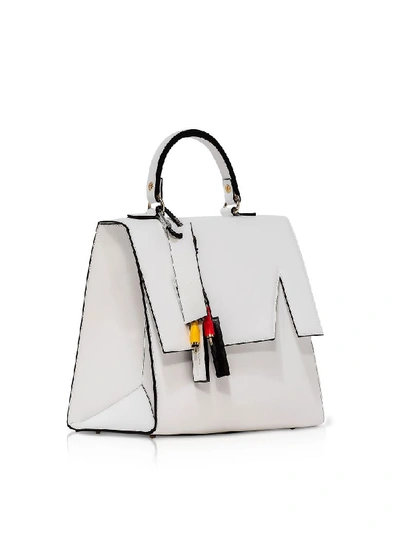 Shop Msgm M Top Handle Large Satchel Bag In White