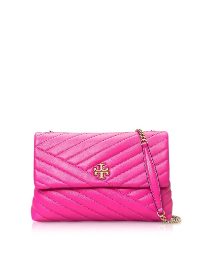 Shop Tory Burch Crazy Pink Kira Chevron Convertible Shoulder Bag In Hot Pink