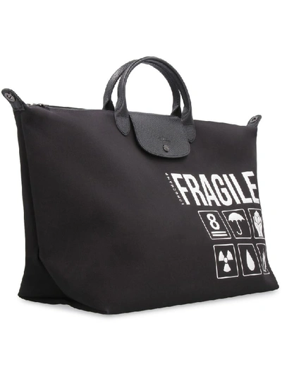 Shop Longchamp Déménagement Canvas Travel Bag In Black