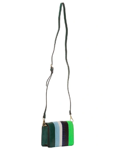 Shop Essentiel Antwerp Multicolored Striped Snake Leather Belt Bag In Multicolor