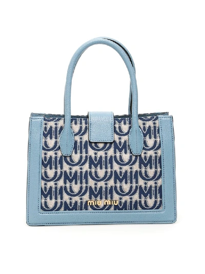 Shop Miu Miu Miu Confidential Bag In Corda Blu Astrale (light Blue)
