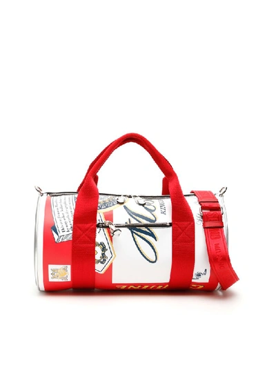 Shop Moschino Budweiser Duffle Bag In Fantasia Variante Unica (red)