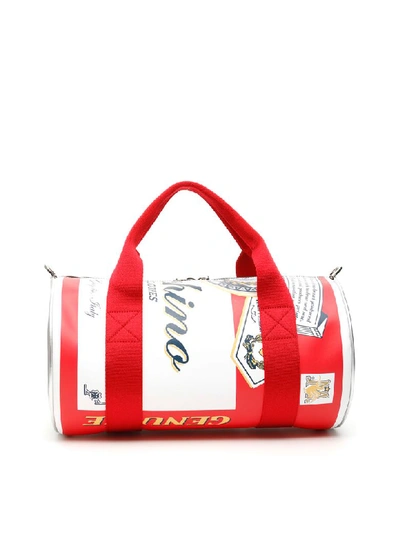 Shop Moschino Budweiser Duffle Bag In Fantasia Variante Unica (red)