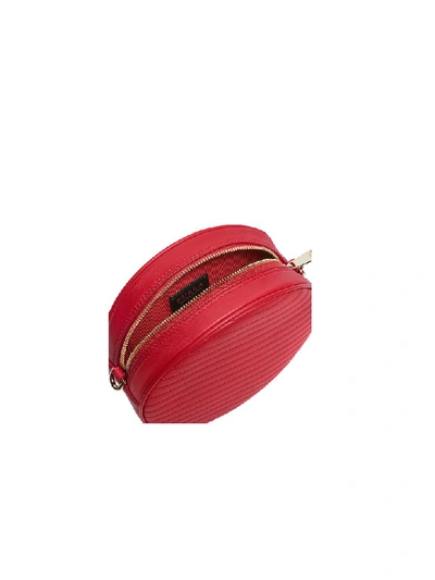 Shop Furla Swing Mini Round Crossbody Bag In Strawberry Red
