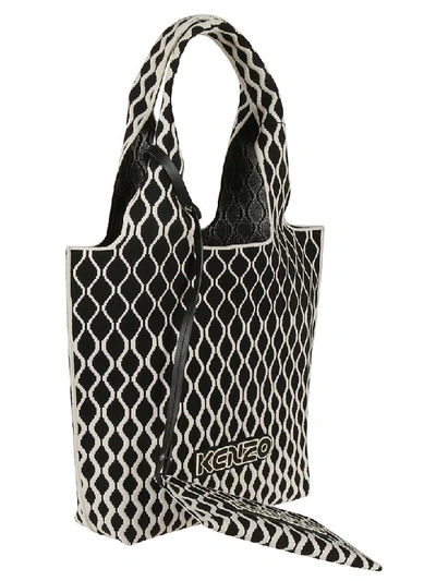 Shop Kenzo Small Patterned Tote In Black