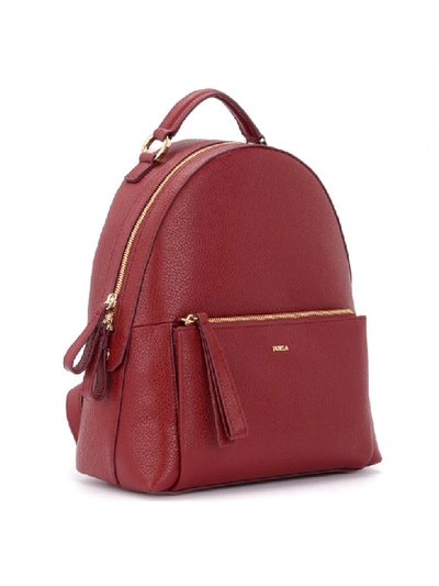 Shop Furla Noa Backpack Made Of Red Leather In Rosso