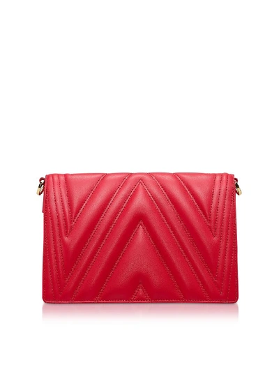 Shop Mcm Red Patricia Quilted Small Crossbody Bag