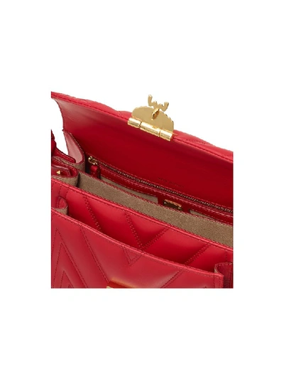 Shop Mcm Red Patricia Quilted Small Crossbody Bag