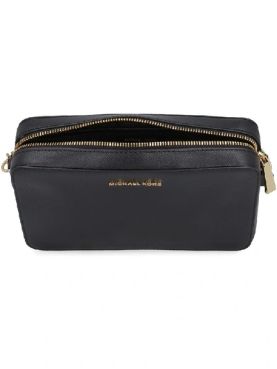 Shop Michael Kors Leather Crossbody Bag In Black