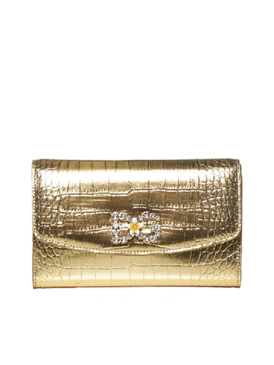 Shop Dolce & Gabbana Clutch In Oro Chiaro