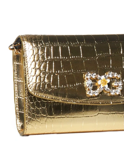 Shop Dolce & Gabbana Clutch In Oro Chiaro