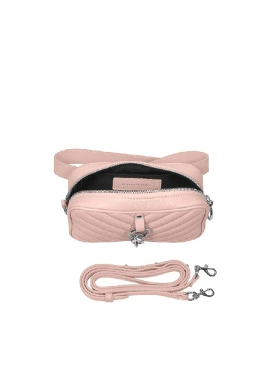 Shop Rebecca Minkoff Pebbled Leather Camera Belt Bag In Rosewood