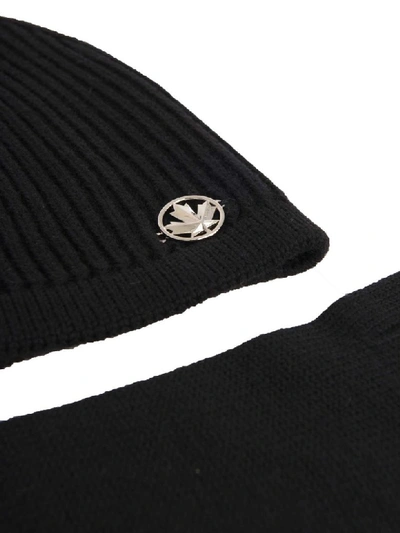 Shop Dsquared2 Beanie And Gloves  In Black