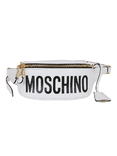 Shop Moschino Pouch Con Logo In Bianco