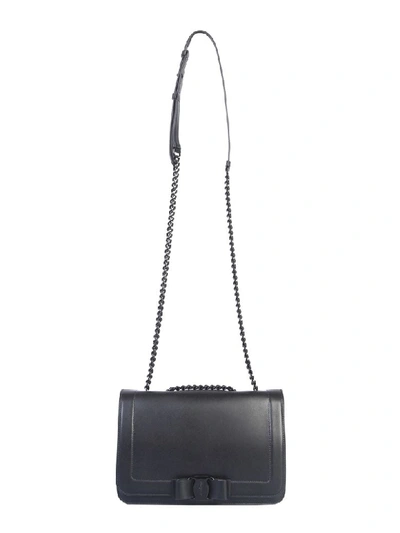 Shop Ferragamo Vara Rainbow Bag In Nero