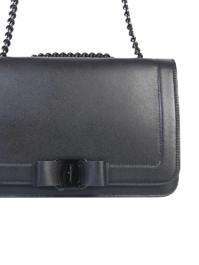 Shop Ferragamo Vara Rainbow Bag In Nero