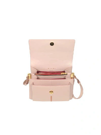 Shop Marni Smooth Leather Top Handle Attaché Bag In Pink Quartz