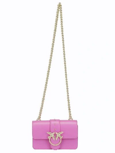 Shop Pinko Mini Love Bird Shoulder Bag In Arcirosa