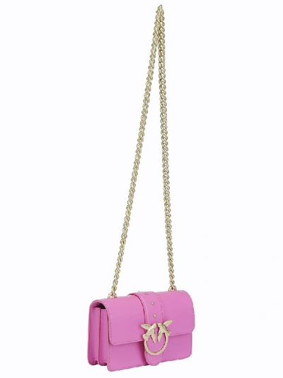 Shop Pinko Mini Love Bird Shoulder Bag In Arcirosa