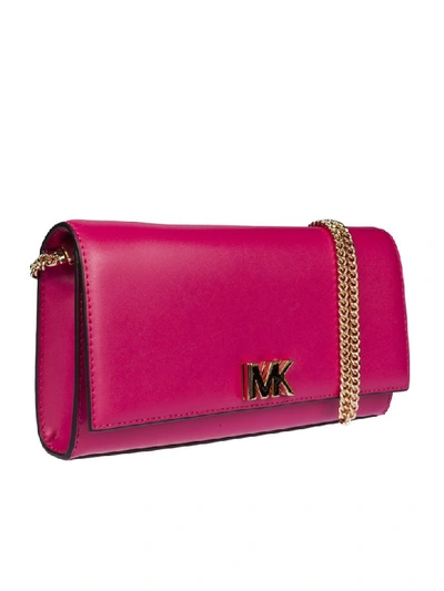 Shop Michael Michael Kors Mott Clutch In Ultra Pink