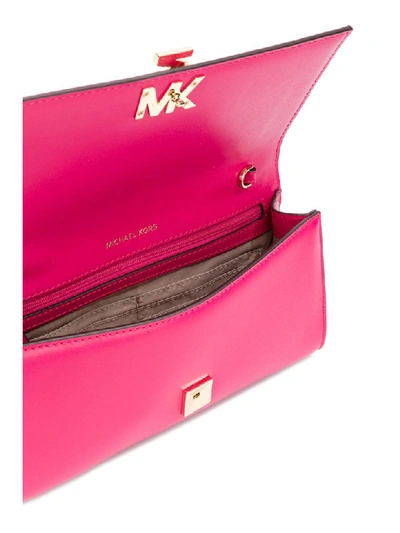 Shop Michael Michael Kors Mott Clutch In Ultra Pink