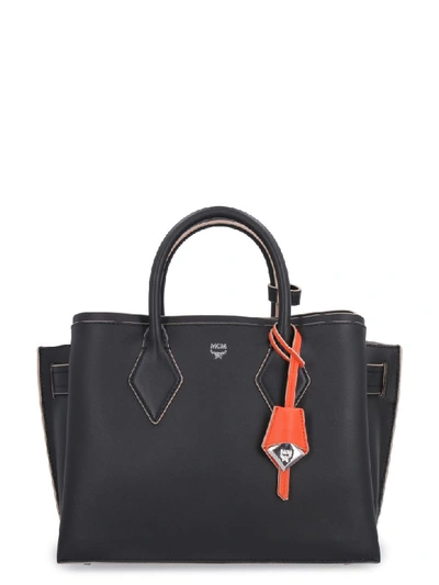 Shop Mcm Milla Leather Handbag In Black