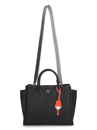 Shop Mcm Milla Leather Handbag In Black