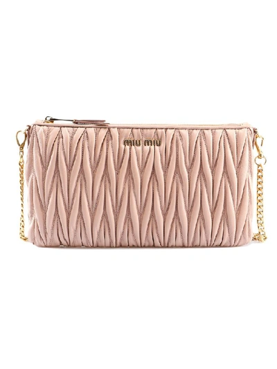 Shop Miu Miu Clutch Matelasse` In Cammeo