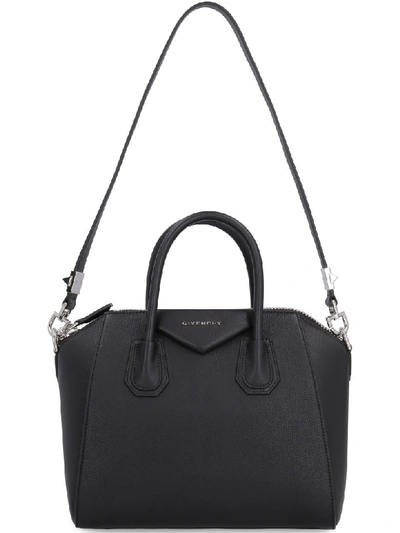 Shop Givenchy Antigona Leather Handbag In Black