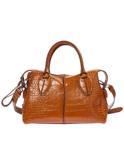 Shop Tod's D-styling Handbags In Marrone
